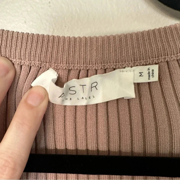 Astr the Label Mauve Pink Ribbed Long Sleeves Midi Bodycon Dress Sz M NWOT - Picture 4 of 9